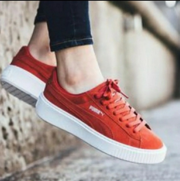 puma basket platform suede